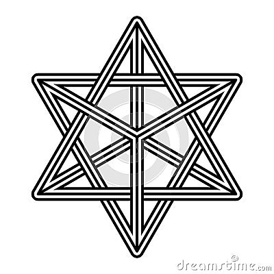 Merkaba Symbol Sacred Geometry isolated on white background. Vector Illustration