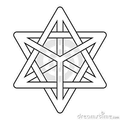 Merkaba Symbol Sacred Geometry isolated on white background. Vector Illustration