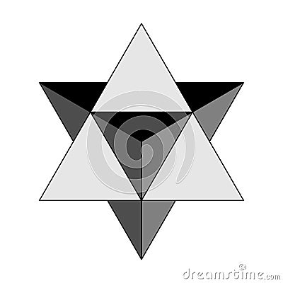 Merkaba Symbol Sacred Geometry isolated on white background. Vector Illustration