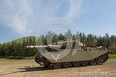 Merkava tank at the Golan Heights Israel Stock Photo