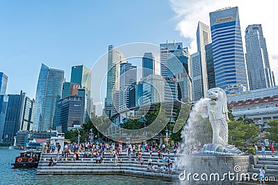 Merlion statue in Singapore Editorial Stock Photo