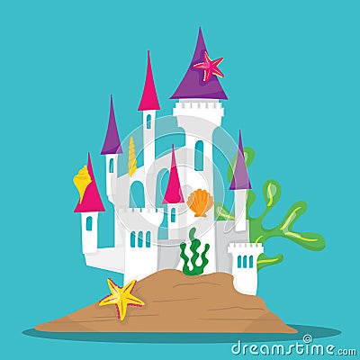 MERMAID CASTLE 10 Vector Illustration