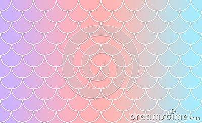 Mermaid or fish scale tiles with linear color progression in pastel hues Stock Photo