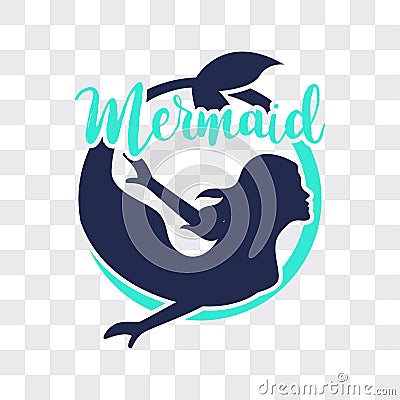 Mermaid isolated on transparent background Vector Illustration