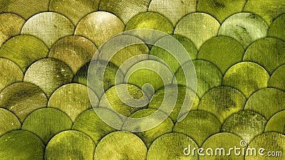 Mermaid Scales Watercolor Fish squame Green Grunge Background Stock Photo