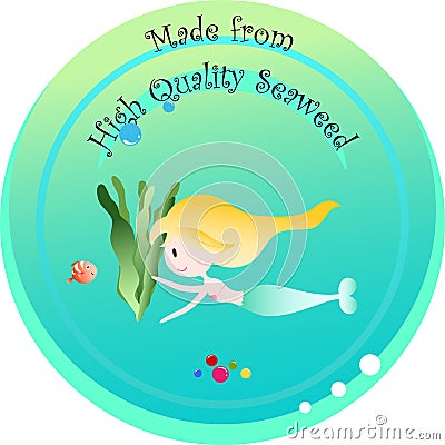 Mermaid and seaweed Vector Illustration