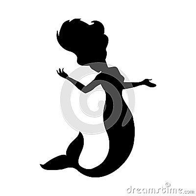 Mermaid silhouette isolated - PNG Cartoon Illustration