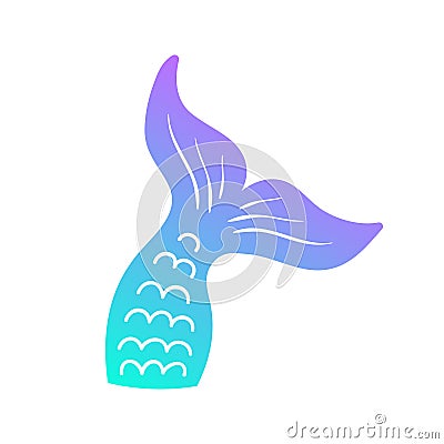Mermaid tail vector graphic illustration Vector Illustration