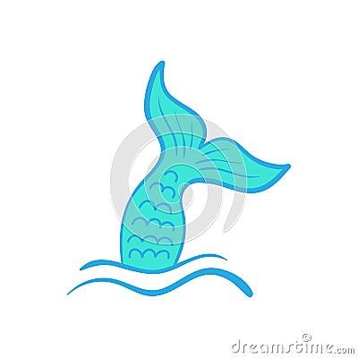 Mermaid tail vector hand drawn illustration Vector Illustration