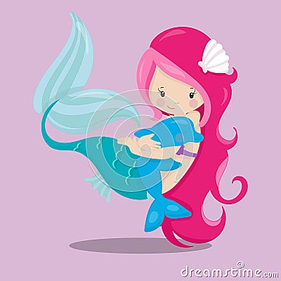 mermaids pink mermaid 05 Vector Illustration