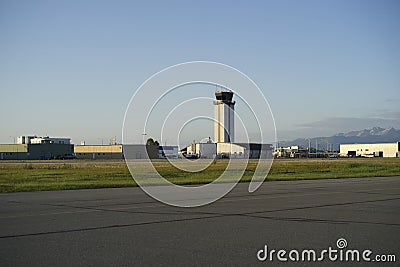Merrill field Airport Tower, Alaska. Editorial Stock Photo