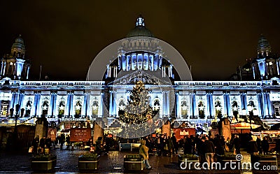 Merry Belfast City Hall Editorial Stock Photo