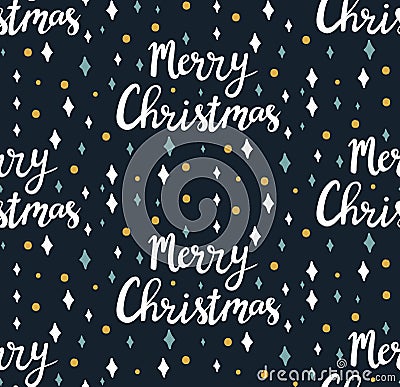 Merry Christamas letters seamless vector pattern Vector Illustration