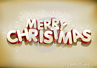 Merry Christmas 3D Vector Illustration