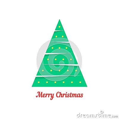 Merry christmas with abstract xmas tree Vector Illustration