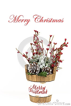Merry Christmas Background, Greeting Card, Room For Text Stock Photo