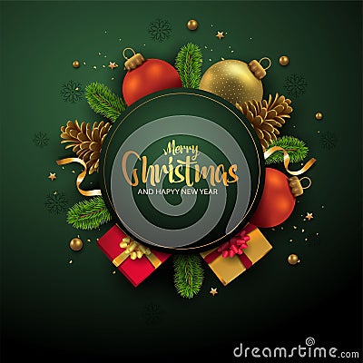 2023 merry Christmas Background for your Flyers and Greetings Card or new year themed party invitations Vector Illustration