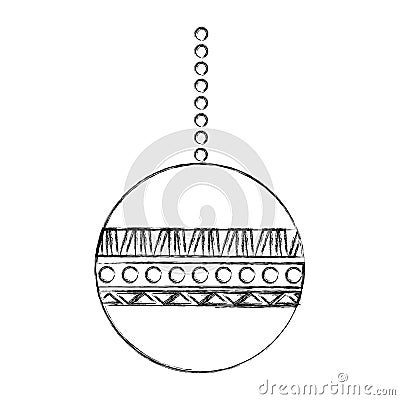 Merry christmas ball hanging Vector Illustration