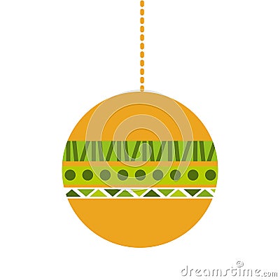 Merry christmas ball hanging Vector Illustration