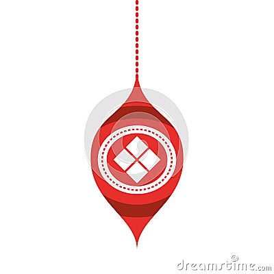 Merry christmas ball hanging Vector Illustration