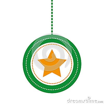 Merry christmas ball hanging Vector Illustration