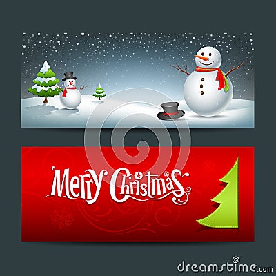 Merry Christmas banner design background Vector Illustration