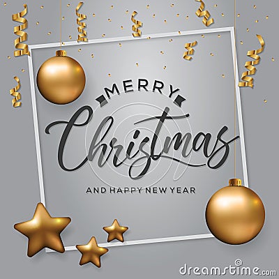 Merry Christmas Banner. Greeting card. Vector Illustration