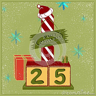 Merry Christmas Calendar with presents Vector Illustration