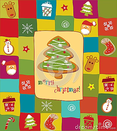 Merry Christmas card Vector Illustration