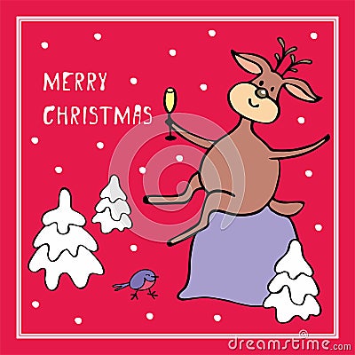 Merry christmas card Vector Illustration