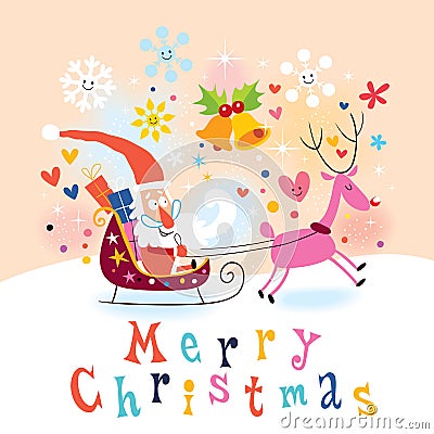 Merry Christmas card Vector Illustration