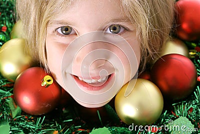 Merry Christmas child Stock Photo