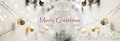 Merry Christmas. Christmas card. Defocused background. The light of lanterns. glares Stock Photo