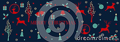 Merry Christmas , Christmas web heading Vector Illustration