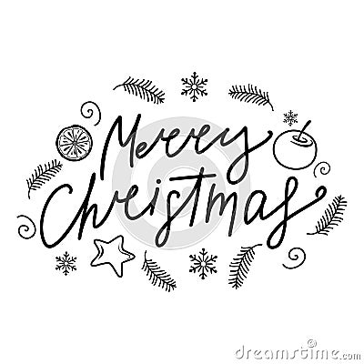 Merry Christmas congratulations. Winter holiday card Vector Illustration