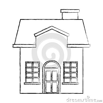 Merry christmas cute house Vector Illustration