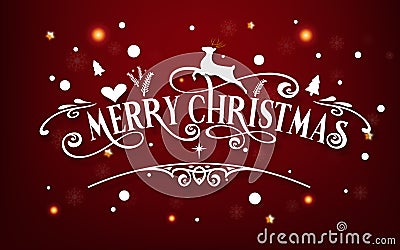 Merry Christmas day. Happy new year and Xmas festival end year party message text calligraphy decoration greeting card abstract Vector Illustration