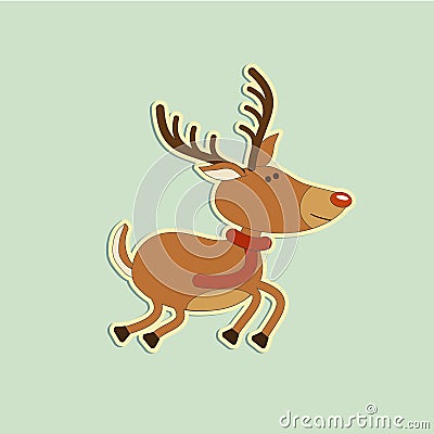 Merry christmas deer Vector Illustration