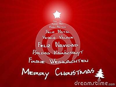 Merry Christmas In Different Languages Royalty Free Stock 