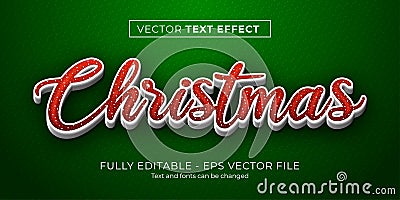 Merry christmas editable text effect Vector Illustration