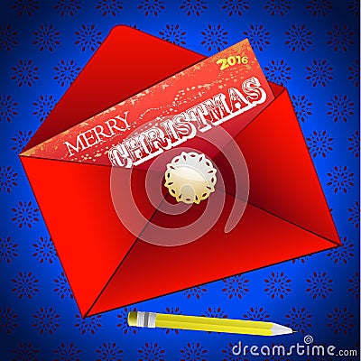 Merry Christmas envelope background Stock Photo