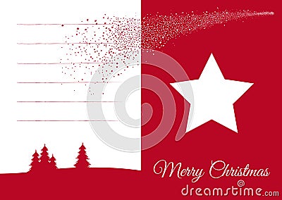 Merry Christmas with Falling Star and Blank Text Field Stock Photo