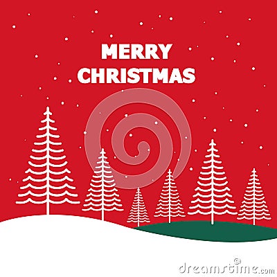 MERRY CHRISTMAS FOREST VECTOR Vector Illustration