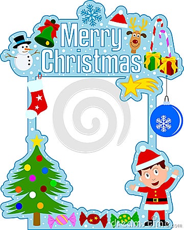 Merry Christmas Frame [Boy] Vector Illustration