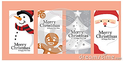 Merry Christmas free template social media greeting icon Vector Illustration