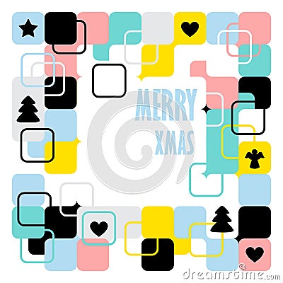 Merry Christmas, geometric abstract background, poster, theme pattern Vector Illustration