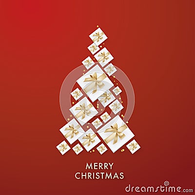 Merry Christmas Golden Glitter Background for your Greetings Card, Flyers, Invitation, Brochure, Posters, Banners, Calendar Vector Illustration