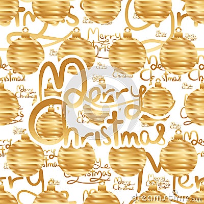 Merry Christmas golden stripe seamless pattern Vector Illustration