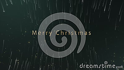 Merry Christmas golden text animated with sparkles effect and bokeh. Christmas spirits and mood. Motion design Stock Photo