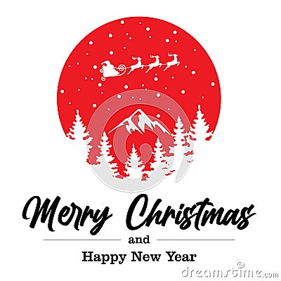 merry Christmas greeting background free vector in red and white colors Vector Illustration